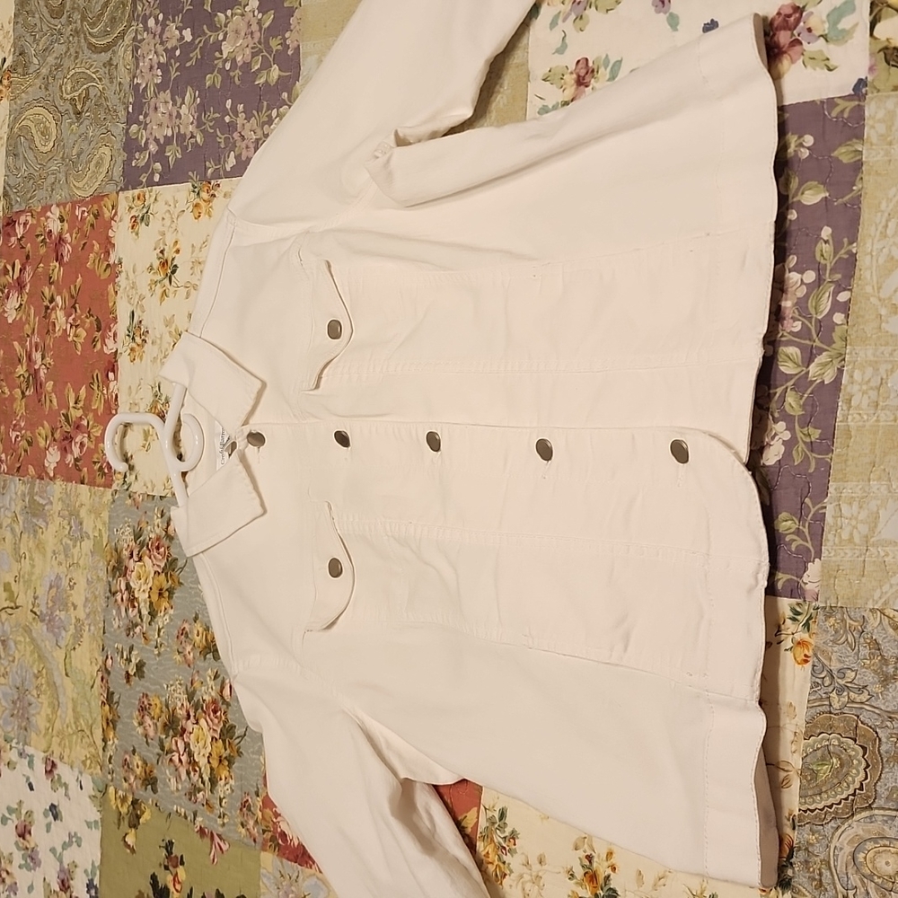White Stretch Jean Jacket.